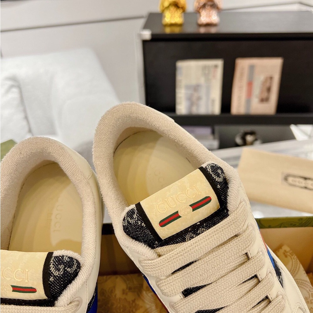 Gucci Cream and Blue Sneakers - Picture 7 of 16